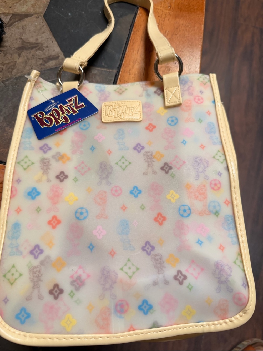 Vintage 2004 Bratz Monogram Frosted Jelly Tote Bag NWT Y2K